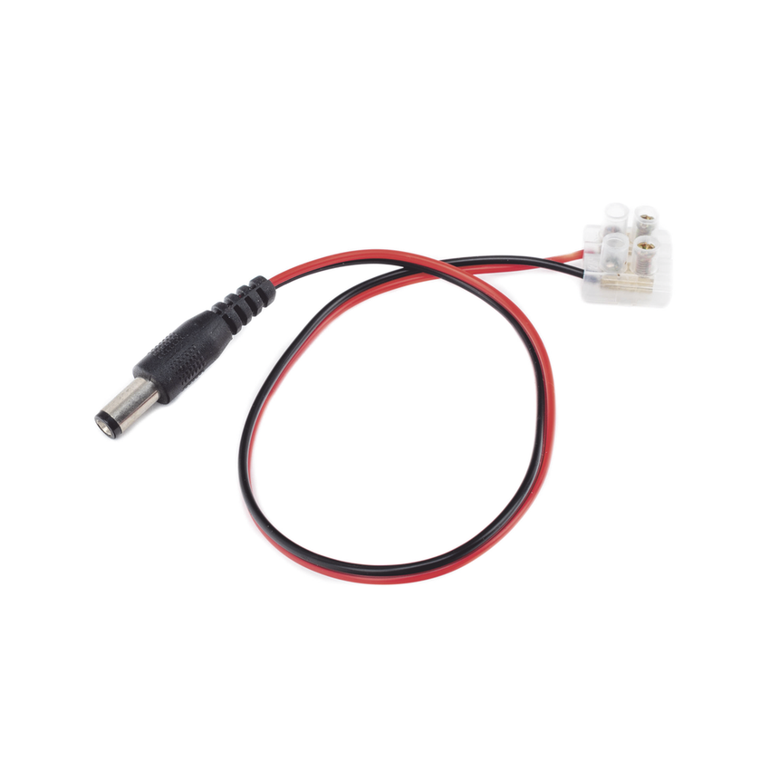 Cable de Alimentación con Conector Macho a Bloque de Terminal Atornillable / Calibre 18 AWG / Longitud 28.5 cm (11.22 Pulgadas) / Ideal para Alimentación de Cámaras