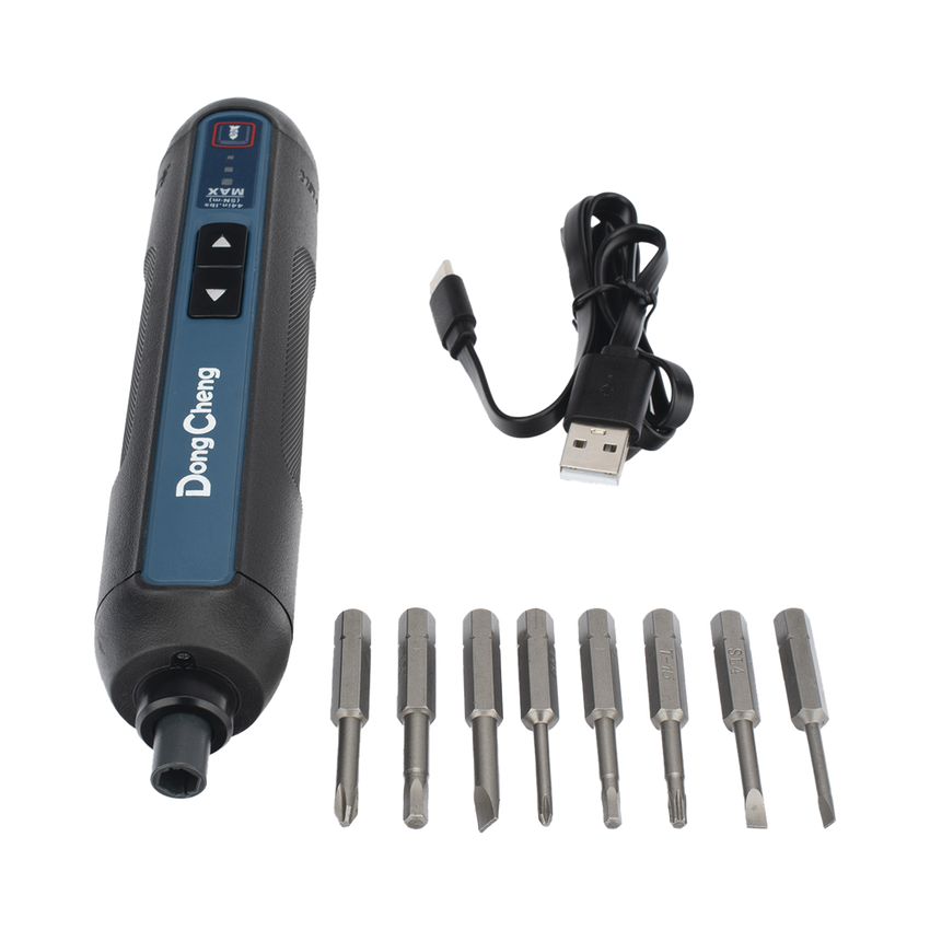 Destornillador Inal�mbrico Recargable 4V / Bater�a 2.0Ah / Par M�ximo 5.0 Nm / Portabrocas Hexagonal 1/4 in / 8 Puntas Magn�ticas con Estuche