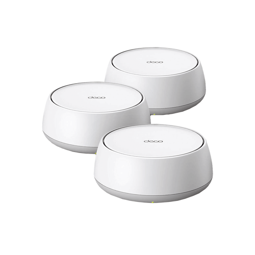 KIT 3 Routers Inalámbrico MESH Interior para Hogar / Doble Banda Wi-Fi 7 BE3600 Mbps / 2 Puerto 2.5 Gigabit WAN/LAN / 4 Antenas Internas / Operación Multi-Link MLO / Administración Mediante la App Deco (iOS, Android) / HomeShield