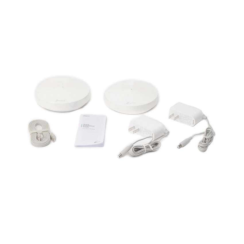 Kit 2 Routers Inalámbricos MESH Interior para Hogar / Doble Banda Wi-Fi 5 AC1300 Mbps / 2 Puerto Gigabit WAN/LAN / 4 Antenas Internas / Administración Mediante la App Deco (iOS, Android) / Protección HomeCare