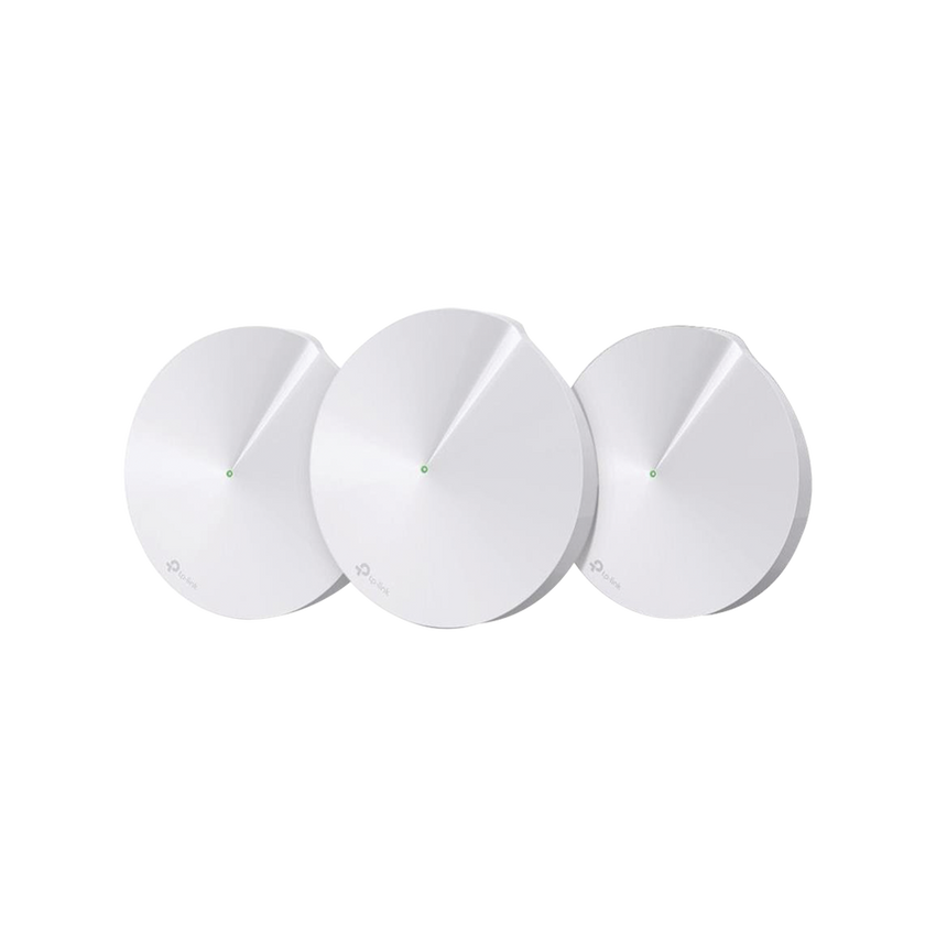 Kit 3 Routers Inalámbricos MESH Interior para Hogar / Doble Banda Wi-Fi 5 AC1300 Mbps / 2 Puerto Gigabit WAN/LAN / 4 Antenas Internas / Administración Mediante la App Deco (iOS, Android) / Protección HomeCare