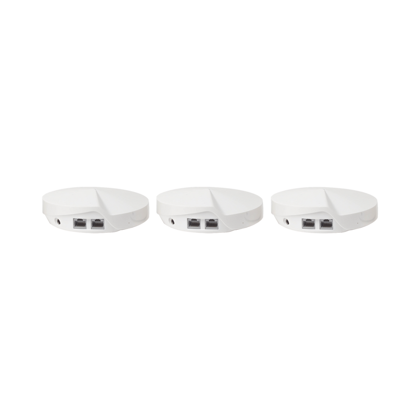 Kit 3 Routers Inalámbricos MESH Interior para Hogar / Doble Banda Wi-Fi 5 AC1300 Mbps / 2 Puerto Gigabit WAN/LAN / 4 Antenas Internas / Administración Mediante la App Deco (iOS, Android) / Protección HomeCare