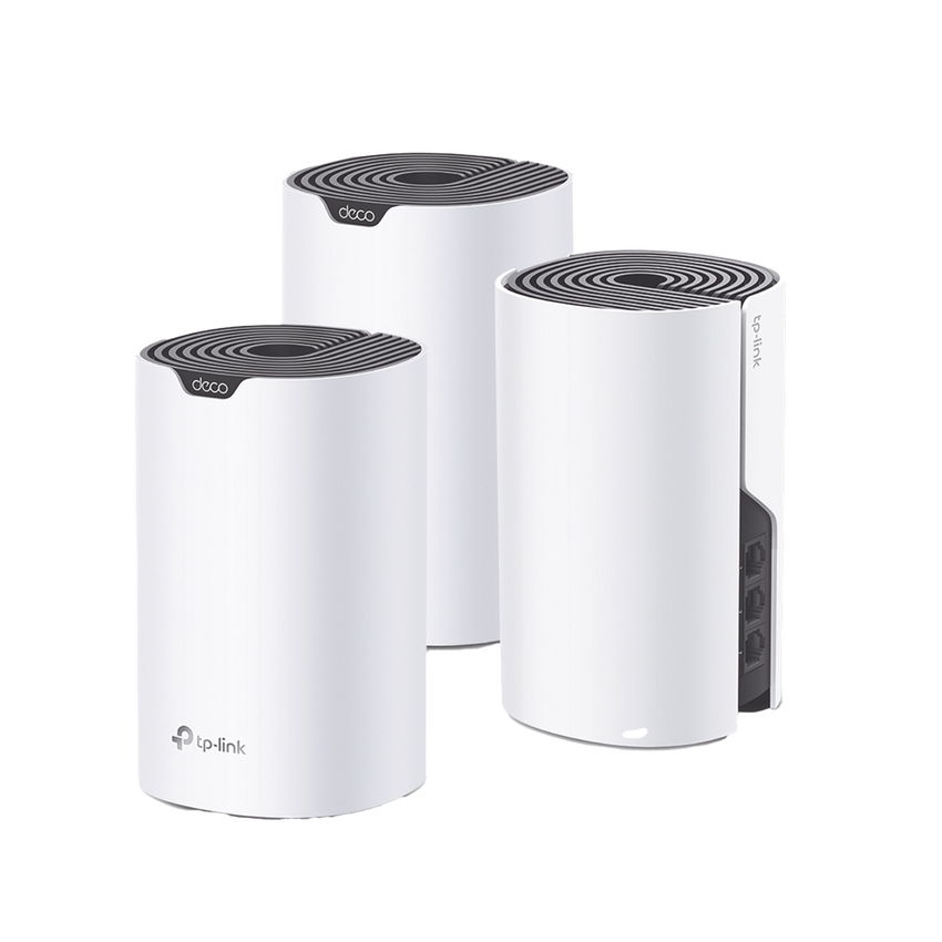 Kit 3 Routers Inalámbricos MESH Interior para Hogar / Doble Banda Wi-Fi 5 AC1900 Mbps / 3 Puerto Gigabit WAN/LAN / 3 Antenas Internas / Administración Mediante la App Deco (iOS, Android)
