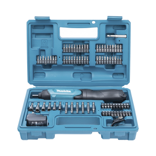 Atornillador Reversible (Broquero 1/4) de 220 RPM con Cargador USB (Incluye 81 Puntas).