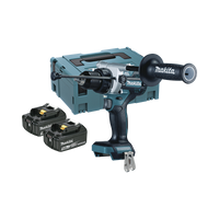 Taladro combinado BL 18 V LXT 5.0 Ah 130 Nm. Incluye 2 baterías 5.0 Ah, cargador rápido y maletín Makpac.