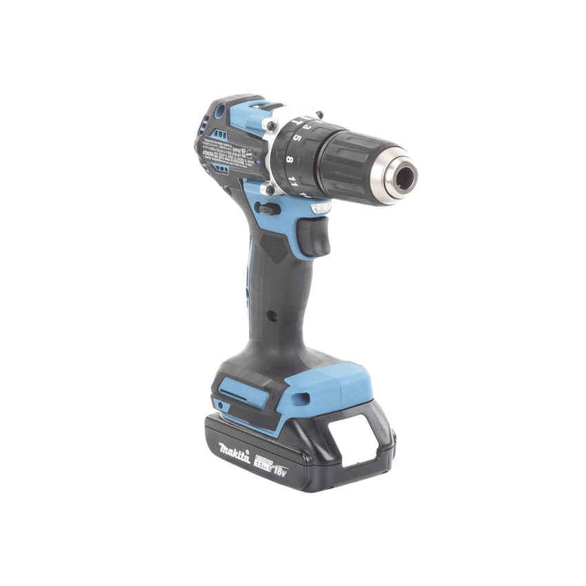 Rotomartillo/Taladro Inalámbrico SIN CARBONES, Broquero de 1/2", 1,700 RPM, 18V, Torque: 42 N.m C/2 Bat. (1.5Ah) y Cargador.