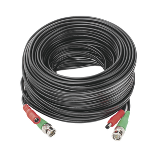 Cable coaxial ( BNC RG59 ) + Alimentación / SIAMÉS / 20 Metros / Aleación Cobre + Aluminio CCA / Para Cámaras 4K  / Uso interior y exterior