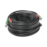 Cable Coaxial (BNC RG59) + Alimentación / SIAMES / 30 Metros (98.43 Pies) / 100% COBRE / Para Cámaras 4K / Uso Interior y Exterior