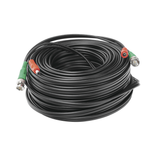 Cable Coaxial (BNC RG59) + Alimentaci�n / SIAMES / 30 Metros (98.43 Pies) / 100% COBRE / Para C�maras 4K / Uso Interior y Exterior