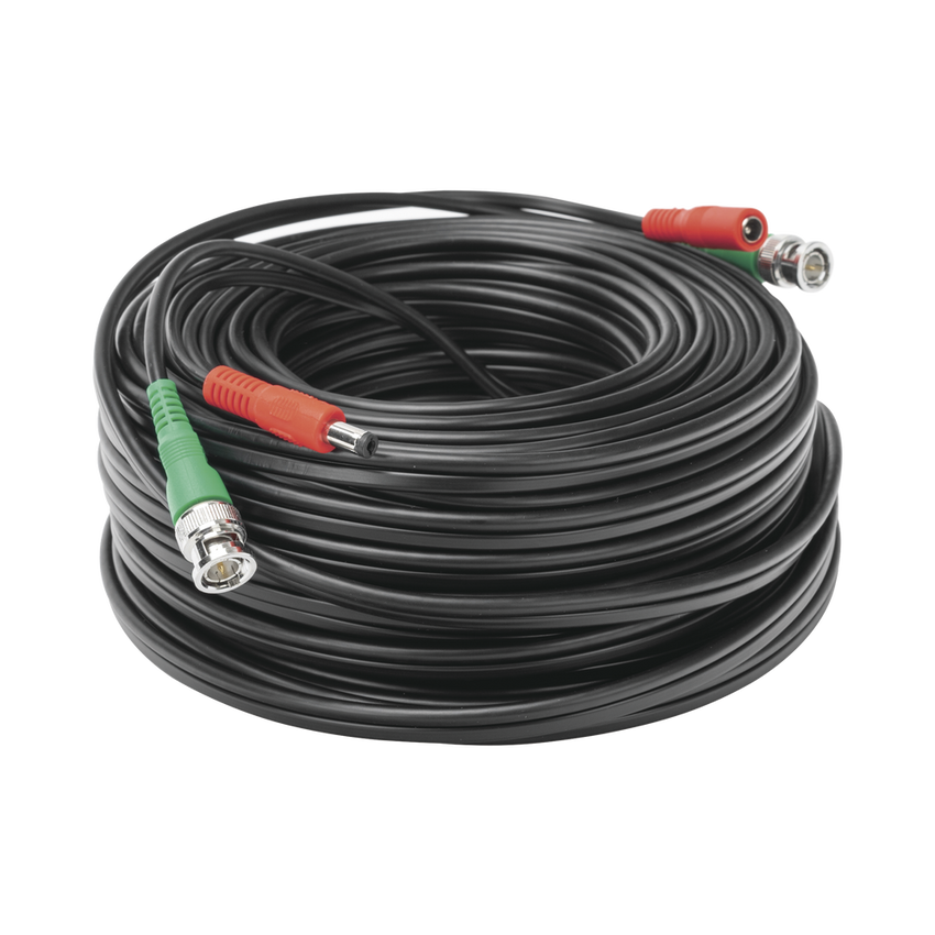 Cable Coaxial (BNC RG59) + Alimentación / SIAMES / 30 Metros (98.43 Pies) / 100% COBRE / Para Cámaras 4K / Uso Interior y Exterior