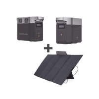 Kit de Estación de Energía Portátil 1024Wh + Batería Externa 1024Wh + Panel Solar Flexible 400W (2024Wh Totales)