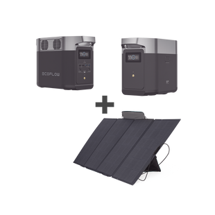 Kit de Estación de Energía Portátil 1024Wh + Batería Externa 1024Wh + Panel Solar Flexible 400W (2024Wh Totales)