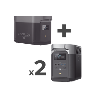 Kit de Estación de Energía Portátil 2048Wh + 2 Baterías Externas 2048Wh (6144Wh Totales)