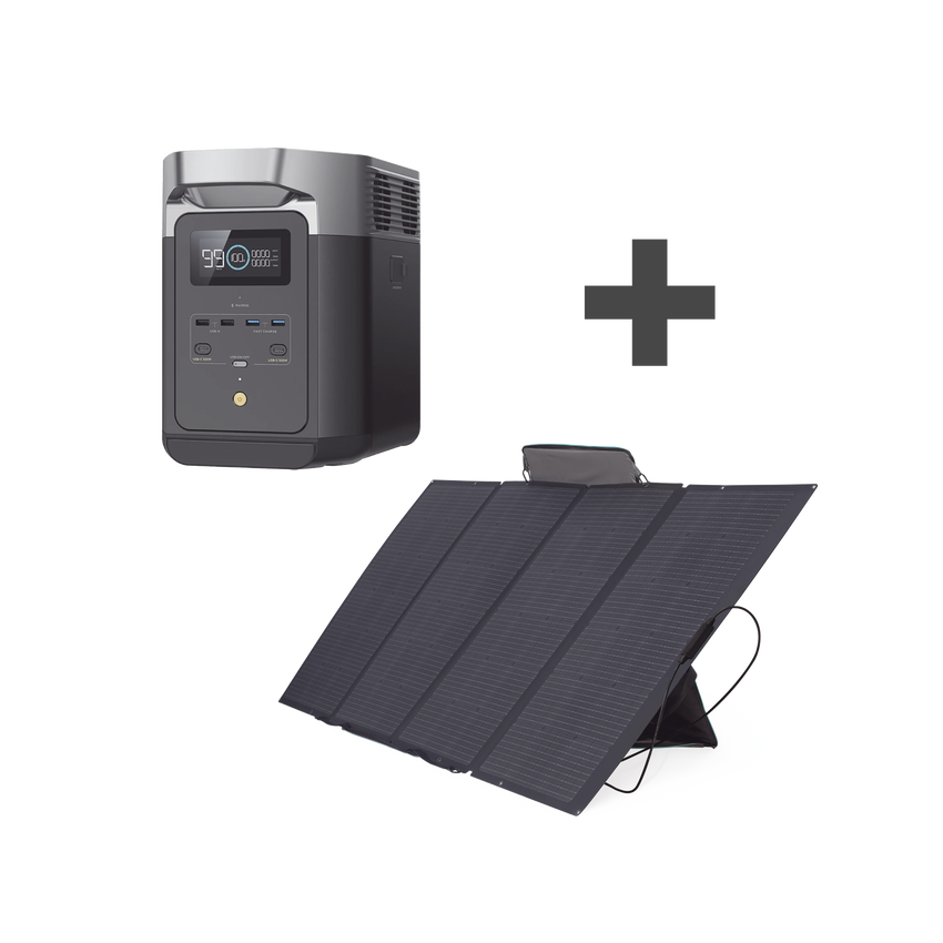 Kit de Estación de Energía Portátil 2048Wh + Panel Solar Flexible 400W
