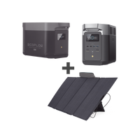 Kit de Estación de Energía Portátil 2048Wh + Batería Externa 2048Wh + Panel Solar Flexible 400W (4096Wh Totales)