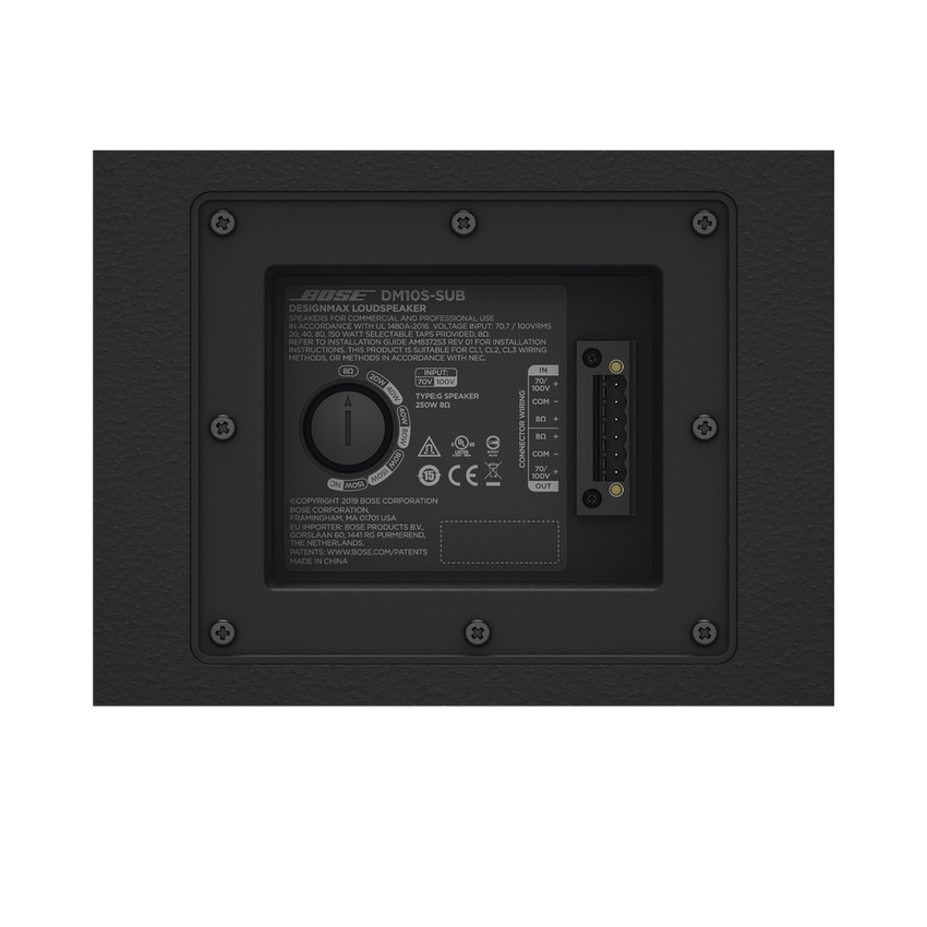 Subwoofer de Montaje en Pared | Designmax | 10in | 8ohms | 70/100V | Negro