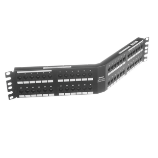 Panel de Parcheo de Impacto (110), Angulado, Categoría 6A, de 48 Puertos, 2UR