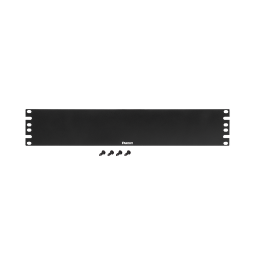 Tapa Ciega Para Rack Estándar de 19in, Plano, de Acero, 2UR, Color Negro