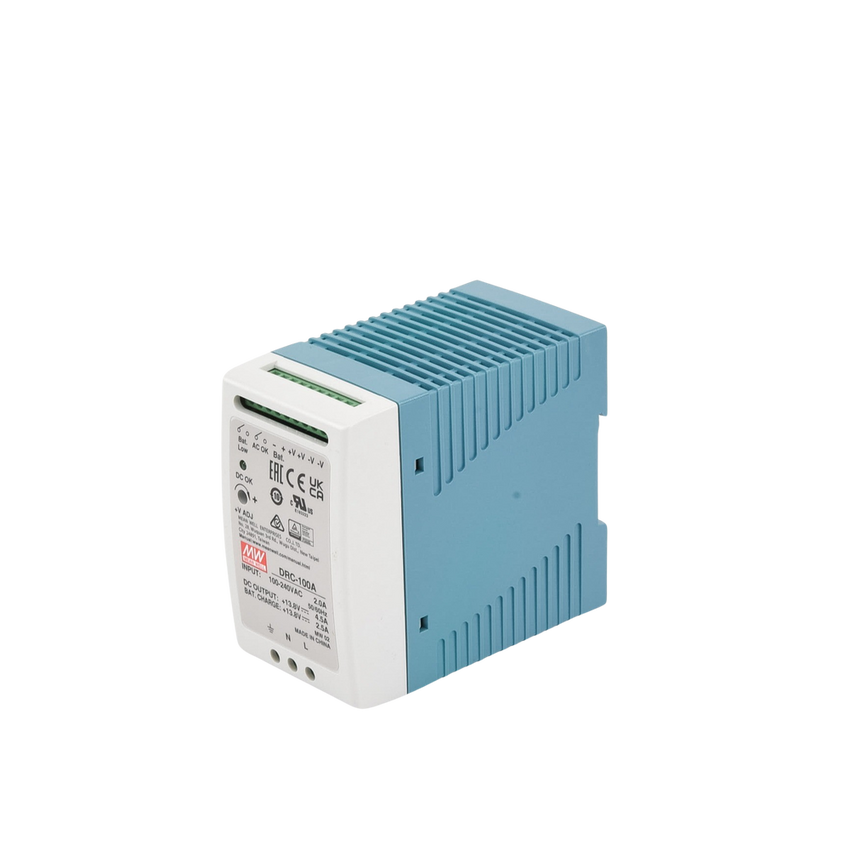 Fuente de poder Riel Din 12V, 100W con Cargador de Batería