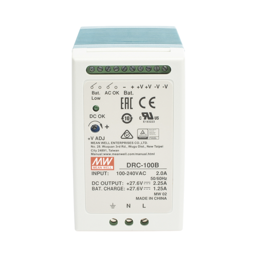 Fuente de poder Riel Din 24V, 100W con Cargador de Bateria