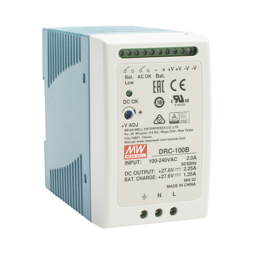 Fuente de poder Riel Din 24V, 100W con Cargador de Bateria