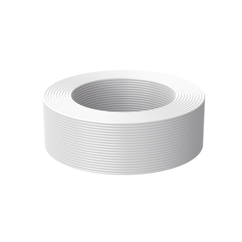 Bobina de 100 Metros (328.08 Pies) de Cable Multifilar / CCA / 4 x 22 AWG / Color Blanco / PVC / CCAM / Uso en Interior / Aplicaciones en Alarmas - Automatizaci�n