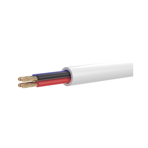 Bobina de 100 Metros de Cable Multifilar / CCA / 4 x 22 AWG / Color Blanco / PVC / CCAM / Uso en Interior / Aplicaciones en Alarmas - Automatización