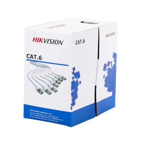 Bobina de Cable de 305 m (1000 ft) Cat 6 / 100% Cobre / Color Blanco / Uso en Interior / PVC
