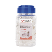 Bote con 100 Piezas de Plug Modular RJ45 / Cat 5e / Chapado en Oro a 30 Micras / Sin Blindaje / Facil Instalación / Uso Interior / Soporta Norma TIA-568B / Cumple con RoHS 2.0