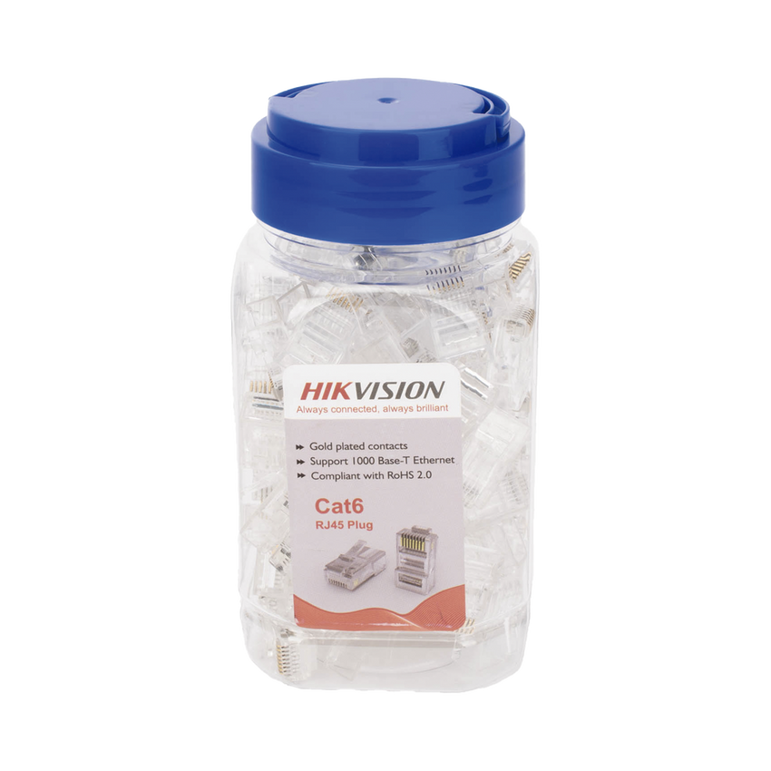 Bote con 100 Piezas de Plug Modular RJ45 / Cat 6 / Chapado en Oro a 30 Micras / Sin Blindaje / F�cil Instalaci�n / Uso Interior / Soporta Norma TIA-568B / Cumple con RoHS 2.0