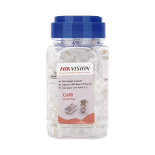 Bote con 100 Piezas de Plug Modular RJ45 / Cat 6 / Chapado en Oro a 30 Micras / Sin Blindaje / Facil Instalación / Uso Interior / Soporta Norma TIA-568B / Cumple con RoHS 2.0