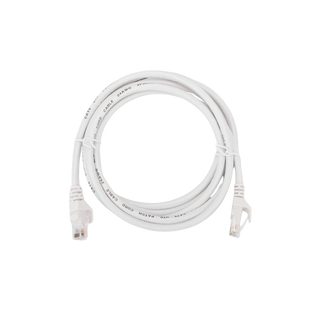 Cable de Parcheo (Patch Cord) / UTP / Cat. 6 (24 AWG) / 2 Metros (6.56 Pies) / Color Blanco/ Ideal para PoE+ / Interior