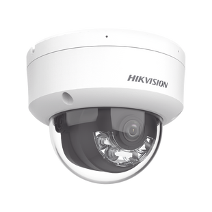 [Dual Light] Domo IP 2 Megapixel / Lente 2.8 mm / 30 mts IR + Luz Blanca / Micrófono Integrado / Antivandálico IK08 / ACUSENSE Lite / Exterior IP67 / H.265+/H.264+ / PoE / ONVIF (Profile S/T)