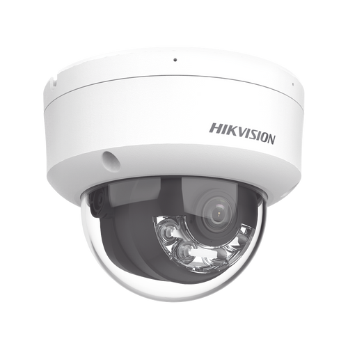 [Dual Light] Domo IP 2 Megapixel / Lente 2.8 mm / 30 mts IR + Luz Blanca / Micrófono Integrado / Antivandálico IK08 / ACUSENSE Lite / Exterior IP67 / H.265+/H.264+ / PoE / ONVIF (Profile S/T)