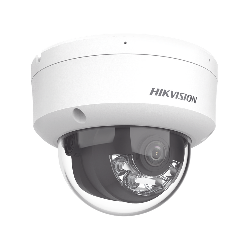 [Dual Light] Domo IP 2 Megapixel / Lente 2.8 mm / 30 mts IR + Luz Blanca / Micrófono Integrado / Antivandálico IK08 / ACUSENSE Lite / Exterior IP67 / H.265+/H.264+ / PoE / ONVIF (Profile S/T)