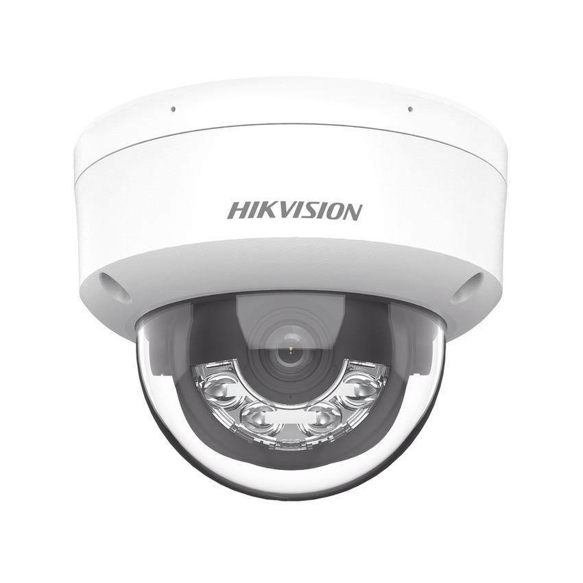 [Dual Light] Domo IP 2 Megapixel / Lente 2.8 mm / 30 mts IR + Luz Blanca / Micrófono Integrado / Antivandálico IK08 / ACUSENSE Lite / Exterior IP67 / H.265+/H.264+ / PoE / ONVIF (Profile S/T)