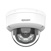 Domo IP 4 Megapixel / Lente 2.8 mm / Dual Light (30 mts IR + 30 mts Luz Blanca) / Micrófono Integrado / Antivandálico IK08 / ACUSENSE Lite / Exterior IP67 / H.265 / PoE / ONVIF / Micro SD