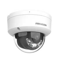 Domo IP 4 Megapixel / Lente 2.8 mm / Dual Light (30 mts IR + 30 mts Luz Blanca) / Micrófono Integrado / Antivandálico IK08 / ACUSENSE Lite / Exterior IP67 / H.265 / PoE / ONVIF / Micro SD