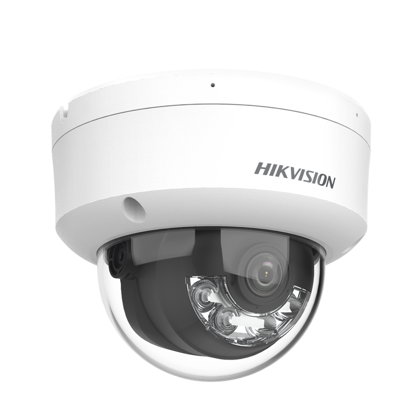 [Dual Light] Domo IP 8 Megapixel (4K) / Lente 2.8 mm / 30 mts IR + 30 mts Luz Blanca / Micrófono Integrado / IK08 / ACUSENSE Lite / Exterior IP67 / H.265 / PoE / ONVIF