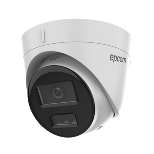 [Dual Light] Turret IP 4 Megapixel / Lente 2.8 mm / 30 mts IR + 30 mts Luz Blanca / Micrófono Integrado / ACUSENSE Lite / Exterior IP67 / H.265 / PoE / ONVIF / Micro SD