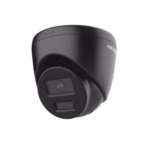 [Dual Light] Turret IP 4 Megapixel / Color Negro /  Lente 2.8 mm / 30 mts IR + 30 mts Luz Blanca / Micrófono Integrado / ACUSENSE Lite / Exterior IP67 / H.265 / PoE / ONVIF / Micro SD