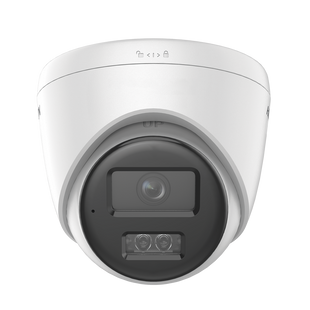 [Dual Light] Turret IP 8 Megapixel (4K) / Lente 2.8 mm / 30 mts IR + 30 mts Luz Blanca / Micrófono Integrado / ACUSENSE Lite / Exterior IP67 / H.265 / PoE / ONVIF / Micro SD