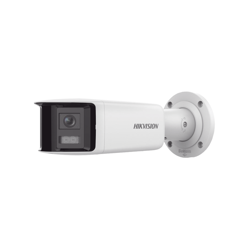 [ PROTECCIÓN ACTIVA ] Turret IP 4 Megapixel / 2 Lentes de 2.8 mm (Imagen Panorámica 180°) / 30 mts IR / Exterior IP67 / Luz Intermitente y Alerta de Audio / Audio Bidireccional / ACUSENSE / WDR 120 dB / Micro SD