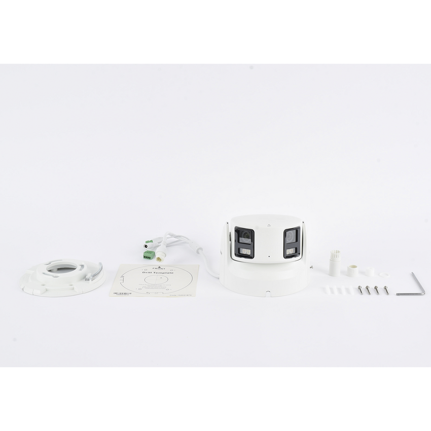 [PROTECCIÓN ACTIVA] Turret IP Panorámica 8 Megapíxel / 2 Lentes 4 mm (180°) / Imagen a Color 24/7 (ColorVu) / PoE / WDR 130° / IP67 / ACUSENSE / Luz Estroboscópica y Alarma Audible / 30 mts Luz Blanca / Micro SD