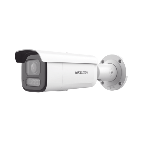 [Dual Light + 2 Micrófonos Integrados] Bala IP 4 Megapixel / Lente Mot. 2.8 a 12 mm / 60 mts Luz Blanca + 60 mts IR / ACUSENSE / Exterior IP67 / IK10 / WDR 120 dB / PoE+ / ONVIF / Alarmas I/O / Micro SD / Metal / ACUSEARCH