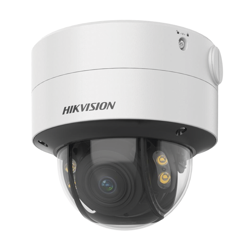 Domo IP 4 Megapixel  Lente 2.8 a 12 mm / Imagen a Color 24/7 (ColorVu) / 40 mts Luz Blanca / WDR 130 dB / Exterior IP67 / IK10 / Captura Facial / ACUSENSE / Micro SD / ACUSEARCH