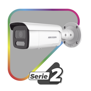 [Dual Light + ColorVu] Bala IP 4 Megapixel / Lente 4 mm / 60 mts IR + 60 mts Luz Blanca / Exterior IP67 / Luz Intermitente y Alerta de Audio / Videoanaliticos (Filtro de Falsas Alarmas) / PoE / WDR 130 dB / Captura Facial  /  ACUSEARCH