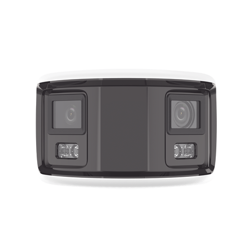 [FlexVu] [PROTECCIÓN ACTIVA] Bala IP Panorámica 8 Megapixel (4K) / 2 Lentes 4 mm (180°) / Imagen a Color 24/7 (ColorVu) / PoE / WDR 130° / IP67 / ACUSENSE / Luz Estroboscópica y Alarma Audible / 40 mts Luz Blanca / Micro SD