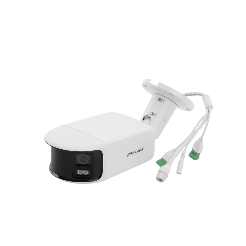 [FlexVu] [PROTECCIÓN ACTIVA] Bala IP Panorámica 8 Megapixel (4K) / 2 Lentes 4 mm (180°) / Imagen a Color 24/7 (ColorVu) / PoE / WDR 130° / IP67 / ACUSENSE / Luz Estroboscópica y Alarma Audible / 40 mts Luz Blanca / Micro SD