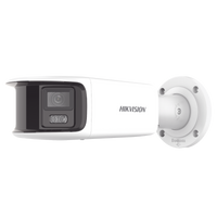 [FlexVu] [ PROTECCIÓN ACTIVA ] Bala IP Panorámica 8 Megapixel (4K) / 2 Lentes 4 mm (180°) / Imagen a Color 24/7 (ColorVu) / PoE / WDR 130° / IP67 / ACUSENSE / Luz Estroboscópica y Alarma Audible / 40 mts Luz Blanca / Micro SD
